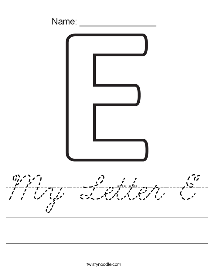 My Letter E Worksheet