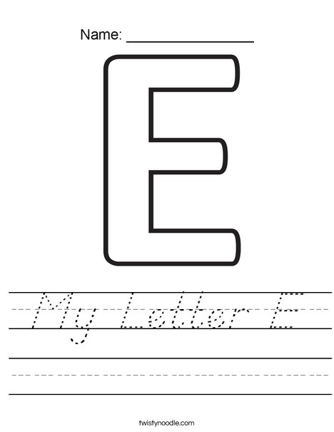 My Letter E Worksheet