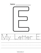 My Letter E Handwriting Sheet
