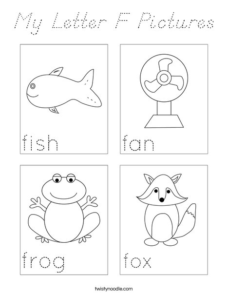 My Letter F Pictures Coloring Page