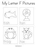My Letter F Pictures Coloring Page