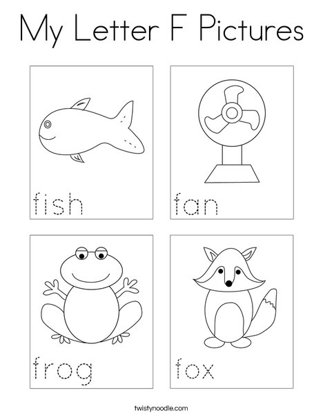 My Letter F Pictures Coloring Page
