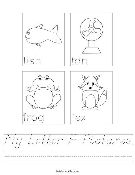 My Letter F Pictures Worksheet