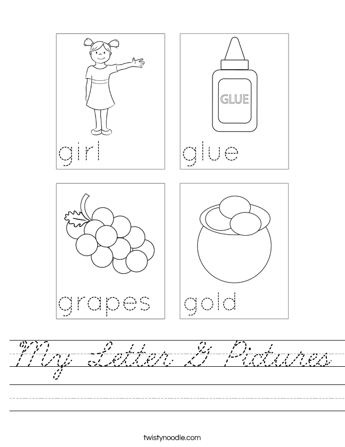 My Letter G Pictures Worksheet