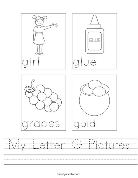 My Letter G Pictures Worksheet