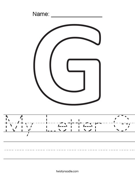 My Letter G Worksheet