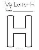 My Letter H Coloring Page