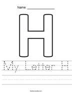 My Letter H Handwriting Sheet