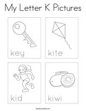 My Letter K Pictures Coloring Page