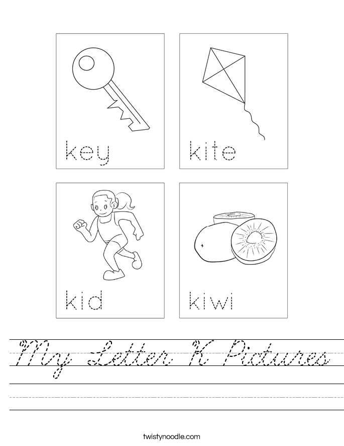 My Letter K Pictures Worksheet