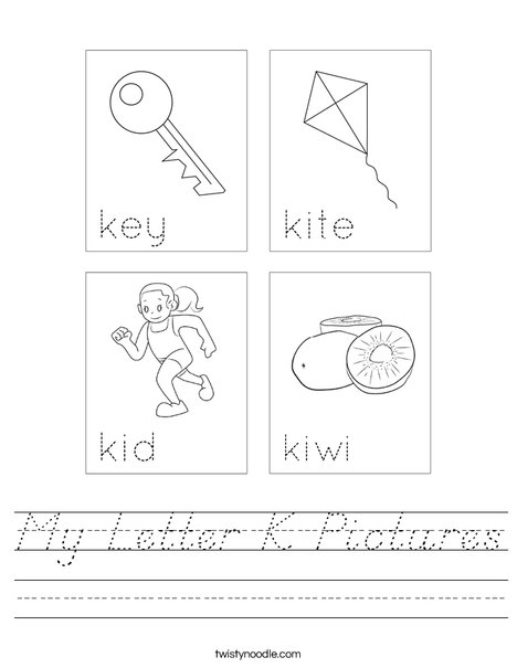 My Letter K Pictures Worksheet