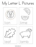 My Letter L Pictures Coloring Page