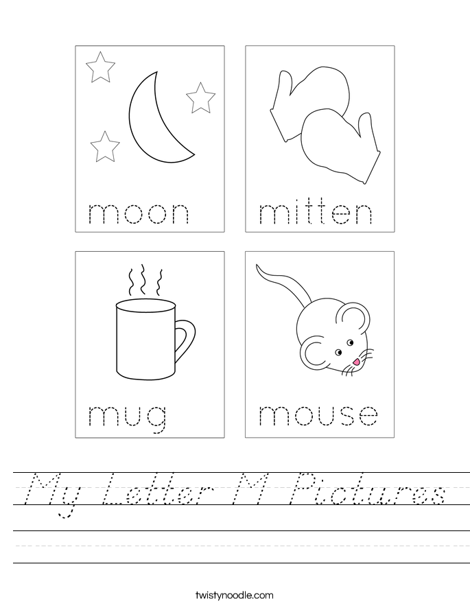 My Letter M Pictures Worksheet