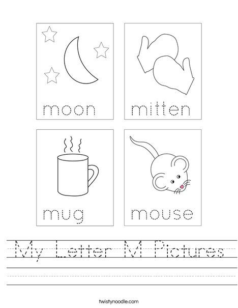 My Letter M Pictures Worksheet