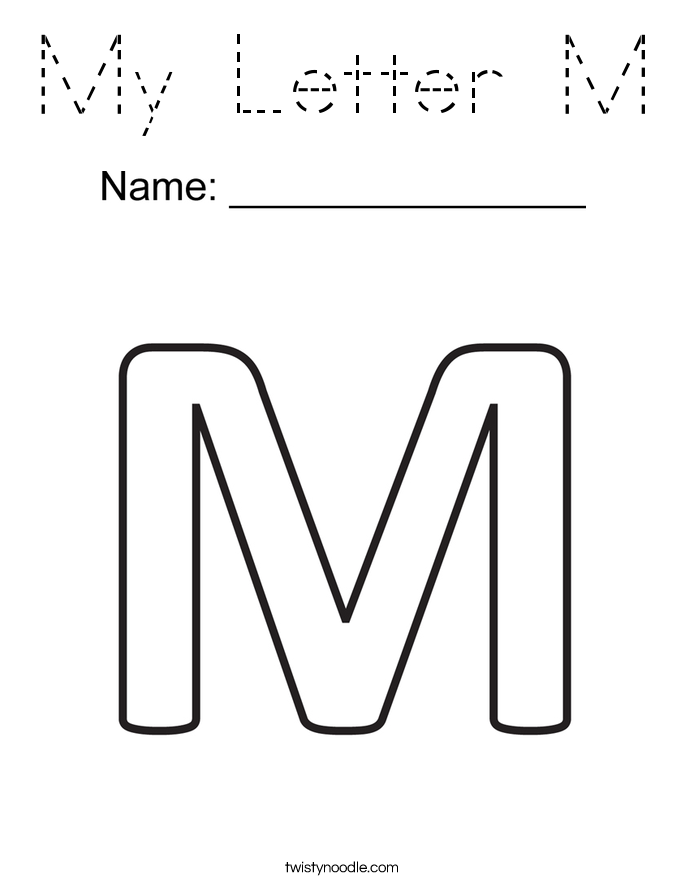 My Letter M Coloring Page - Tracing - Twisty Noodle