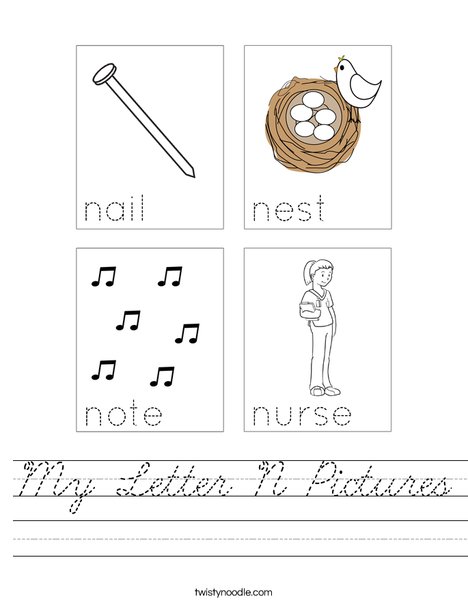 My Letter N Pictures Worksheet