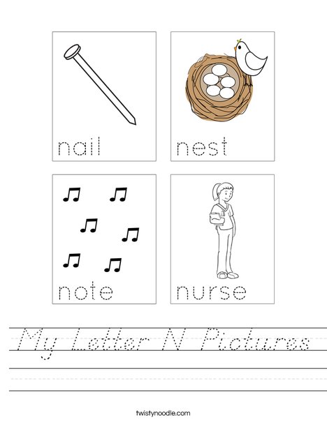 My Letter N Pictures Worksheet