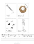 My Letter N Pictures Worksheet