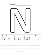 My Letter N Handwriting Sheet
