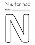 N is for nap Coloring Page