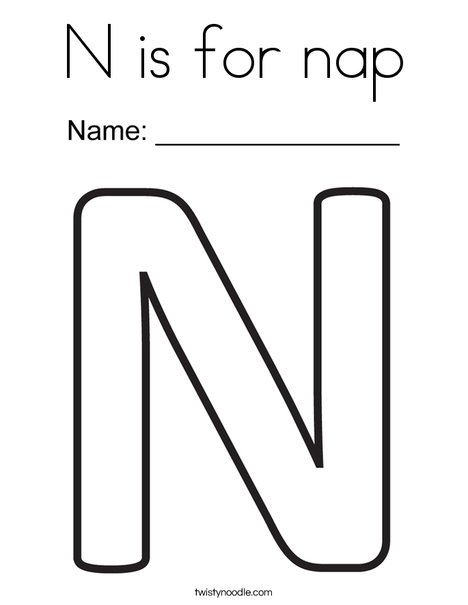 My Letter N Coloring Page