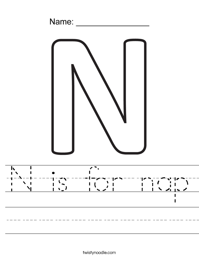 N is for nap Worksheet