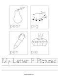 My Letter P Pictures Worksheet