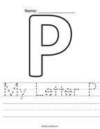 My Letter P Handwriting Sheet