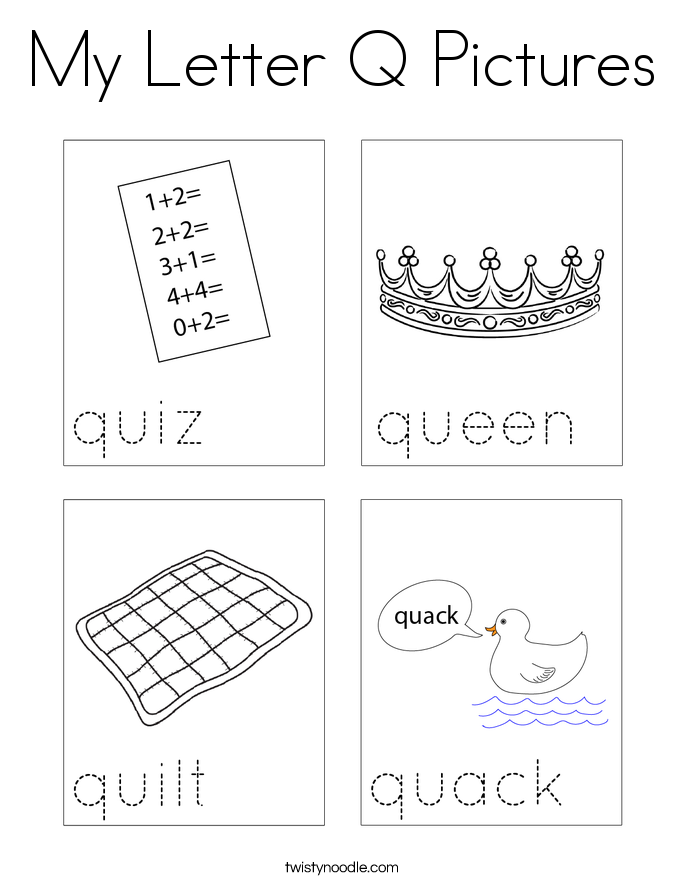 My Letter Q Pictures Coloring Page