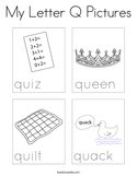 My Letter Q Pictures Coloring Page
