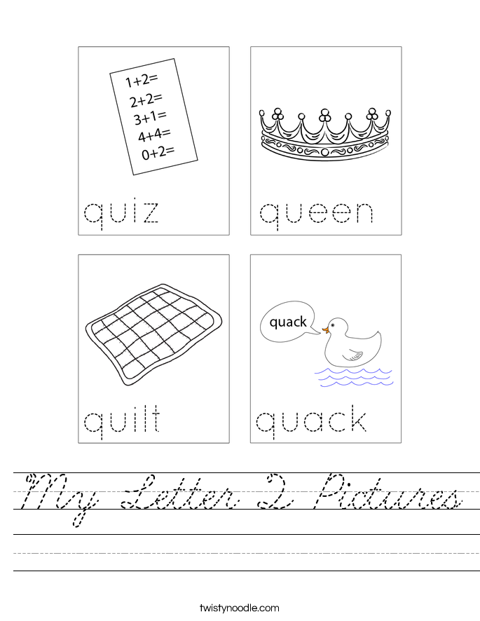 My Letter Q Pictures Worksheet