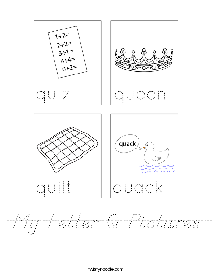 My Letter Q Pictures Worksheet