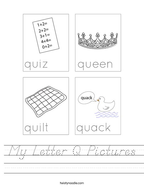 My Letter Q Pictures Worksheet