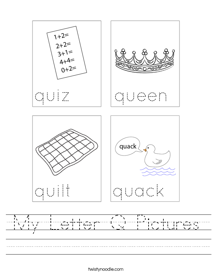 My Letter Q Pictures Worksheet