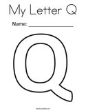 My Letter Q Coloring Page