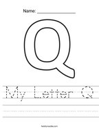 My Letter Q Handwriting Sheet