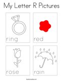 My Letter R Pictures Coloring Page
