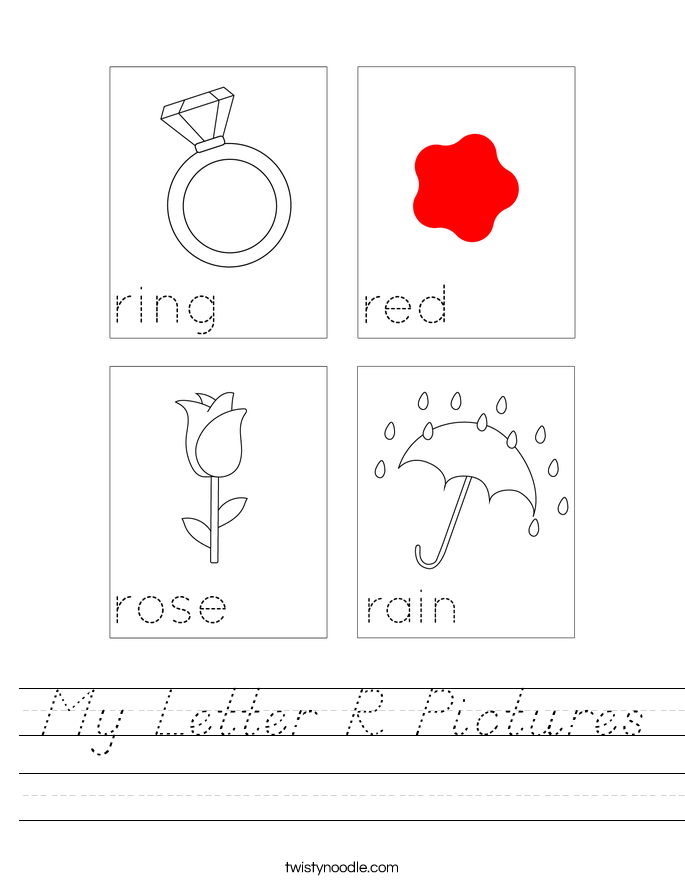 My Letter R Pictures Worksheet