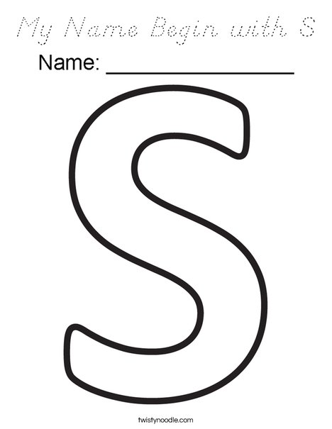 My Letter S Coloring Page