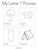 My Letter T Pictures Coloring Page