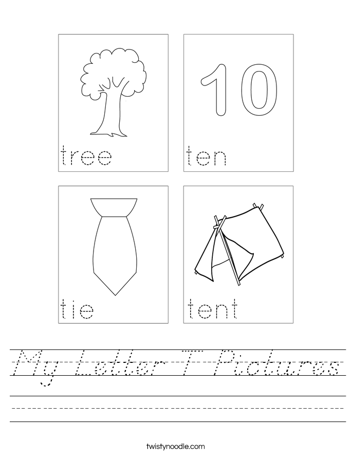My Letter T Pictures Worksheet