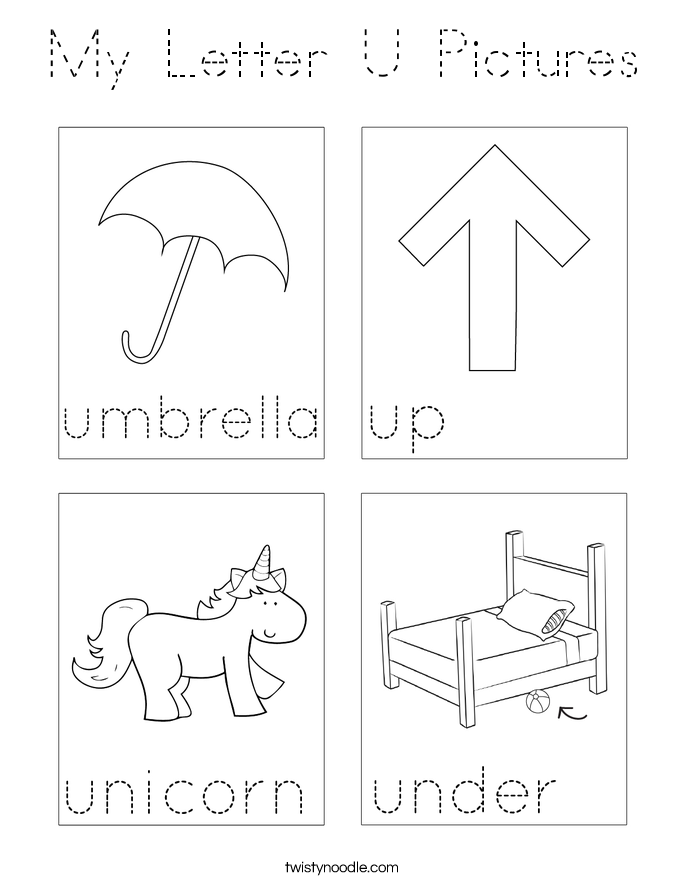 My Letter U Pictures Coloring Page