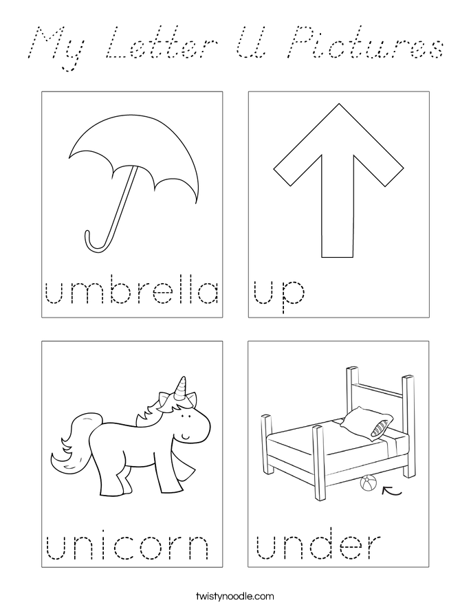 My Letter U Pictures Coloring Page
