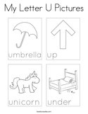 My Letter U Pictures Coloring Page