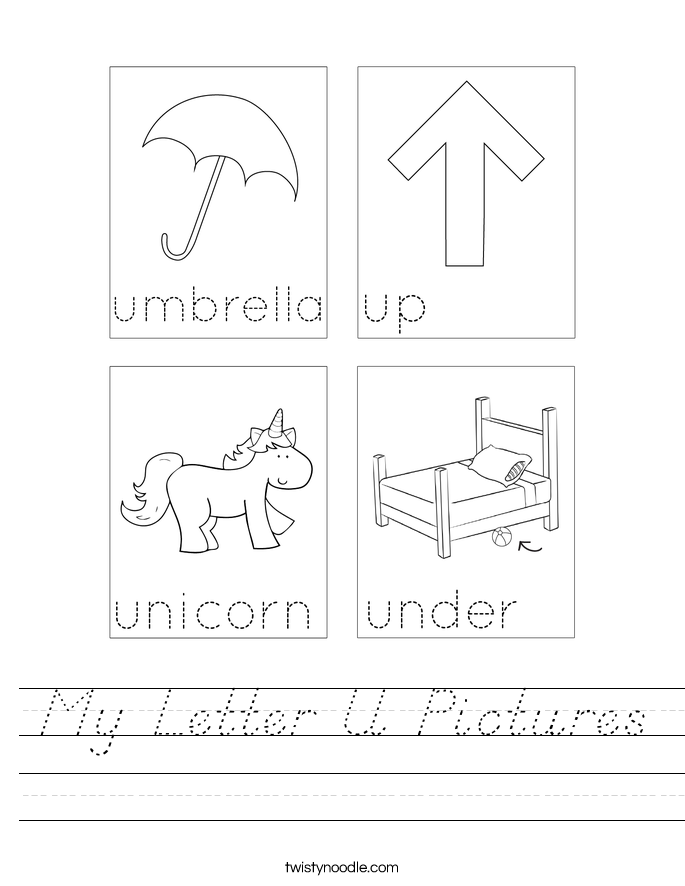 My Letter U Pictures Worksheet