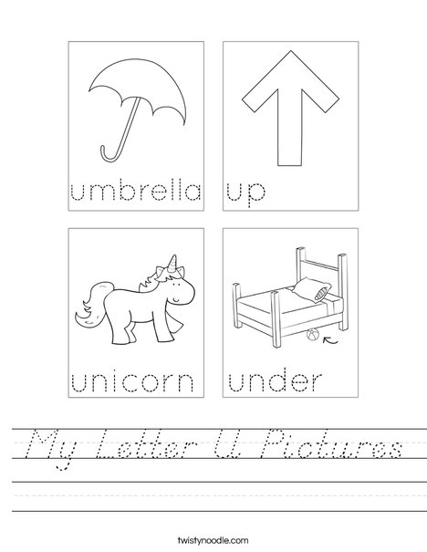 My Letter U Pictures Worksheet