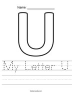 My Letter U Handwriting Sheet