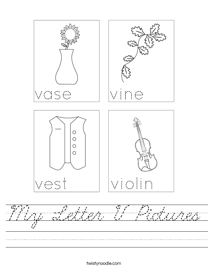 My Letter V Pictures Worksheet