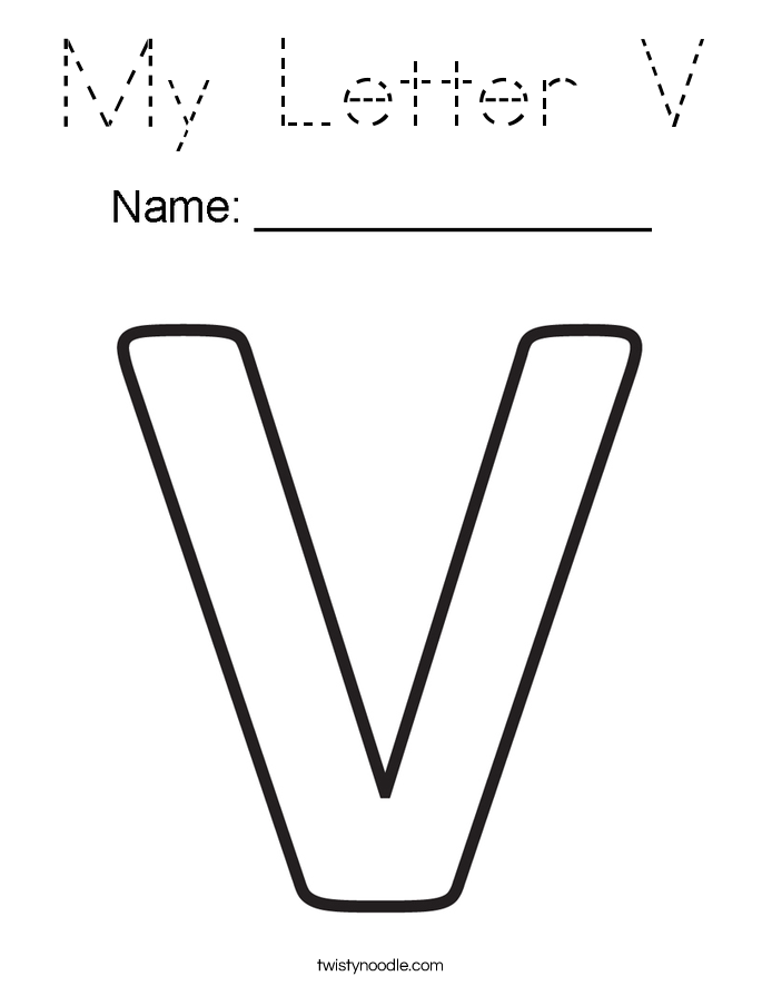 My Letter V Coloring Page