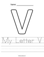 My Letter V Handwriting Sheet